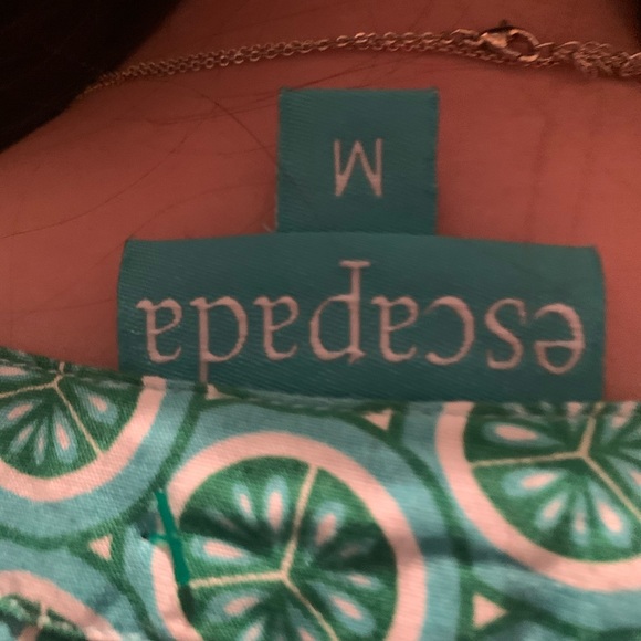 Escapade green print dress small size medium - Picture 5 of 5